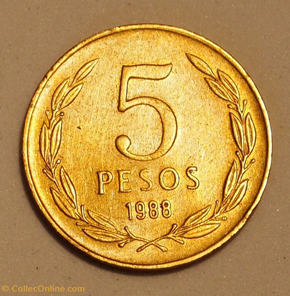 5 Pesos - 1988 So monnaies monde chili 5 pesos 1988 so