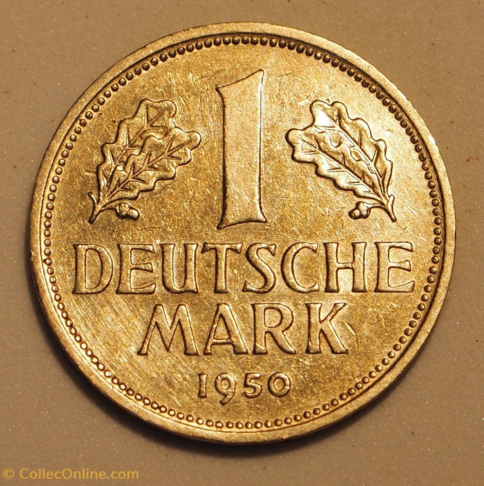 1 Mark - 1950 D monnaies monde allemagne 1 mark 1950 d