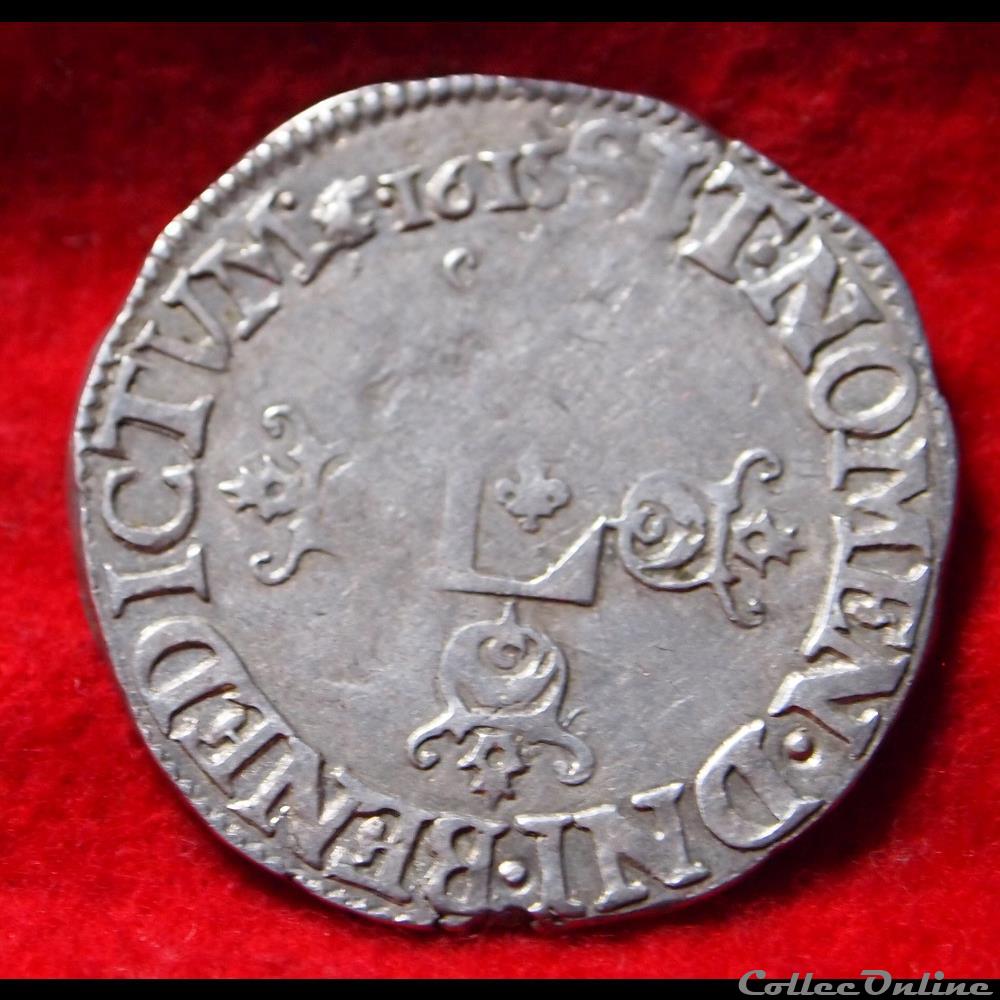monnaies europe medievale france royales demi franc 1615 saint lo