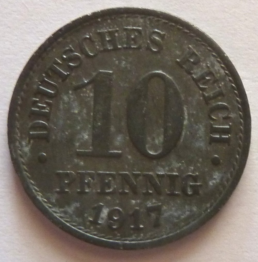 monnaies monde allemagne 10 pfennig 1917