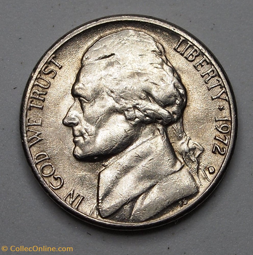 5 cents - 1972 D monnaie monde etat uni 5 cents 1972 d