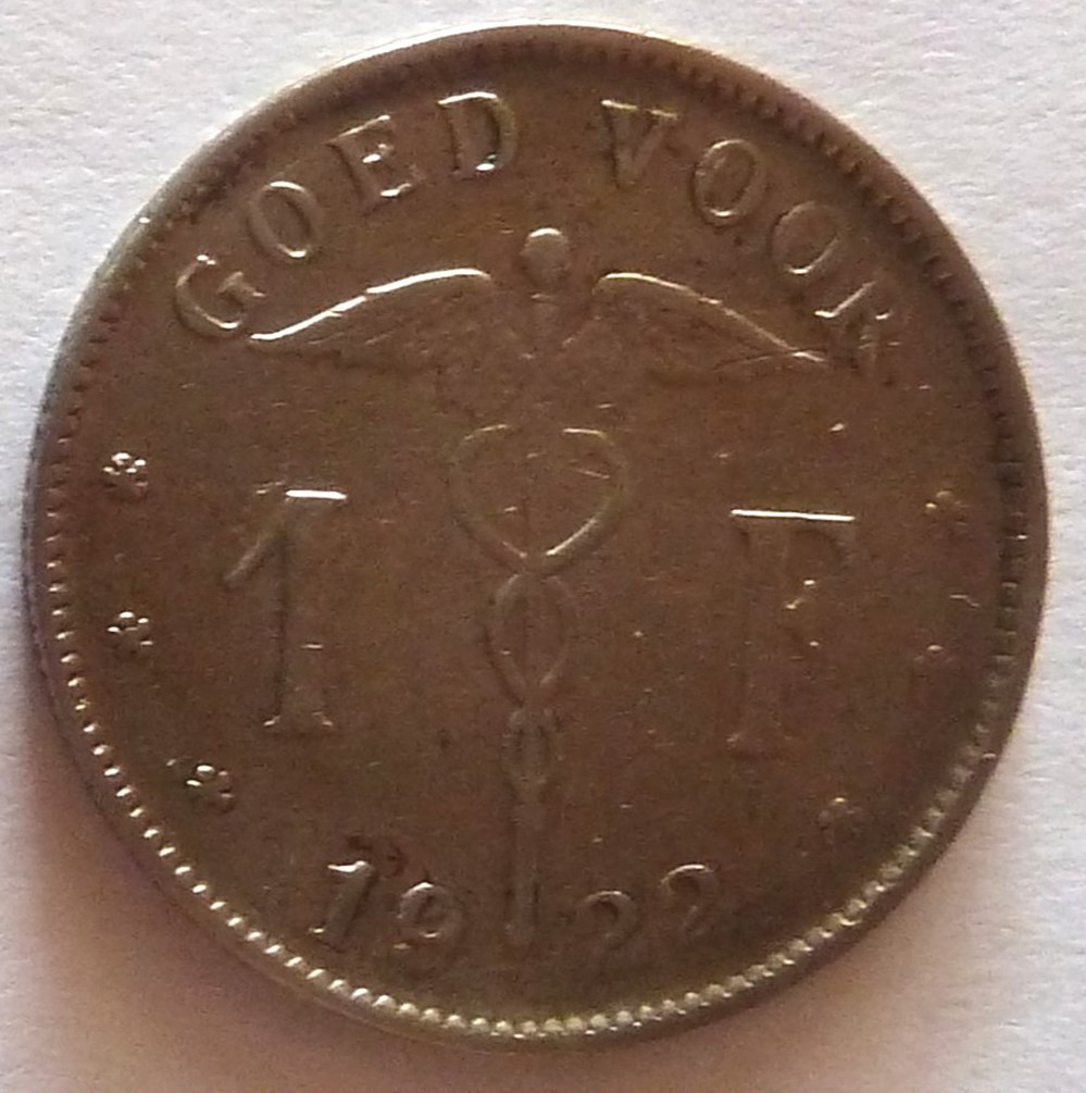 1 Franc - 1922 monnaies monde belgique 1 franc 1922