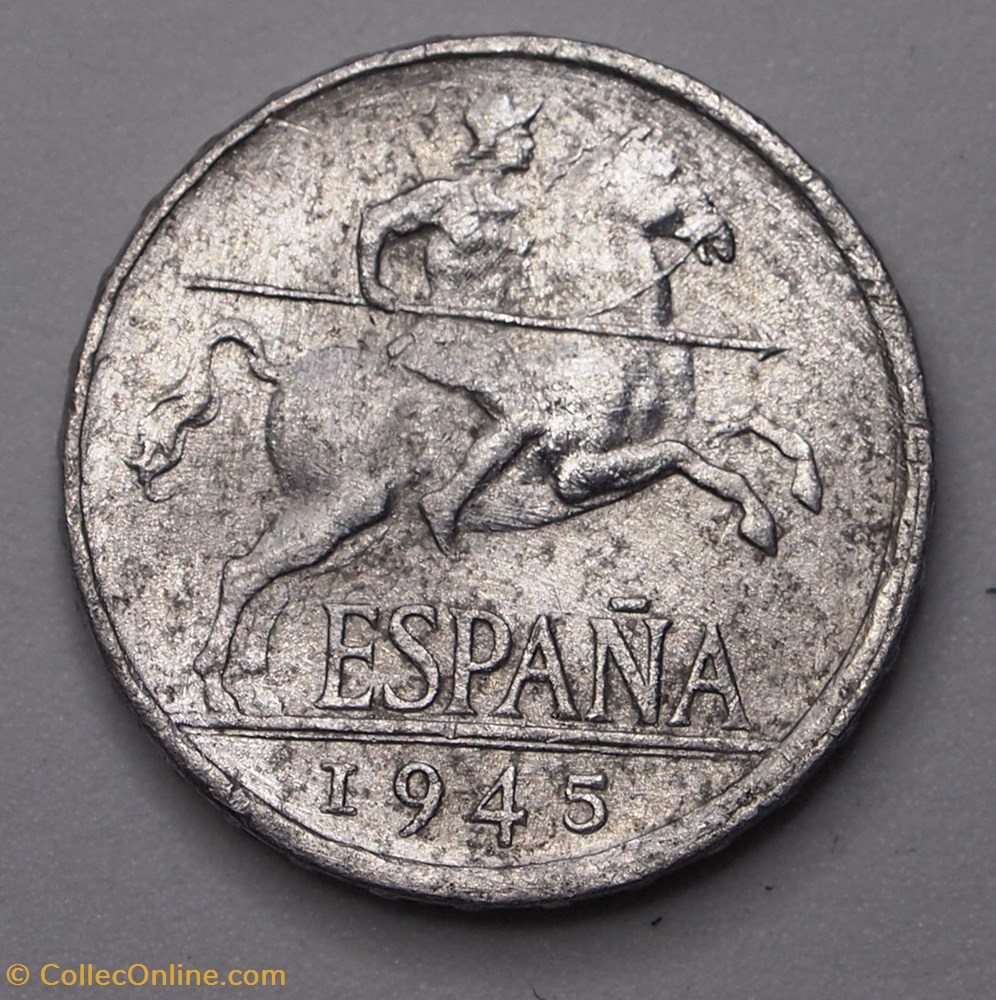 5 Cents - 1945 monnaies monde espagne 5 cents 1945