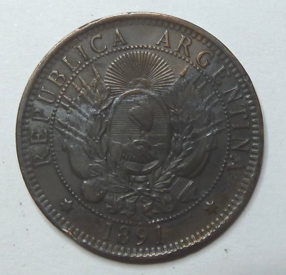2 Centavos - 1891 monnaies monde argentine 2 centavos 1891