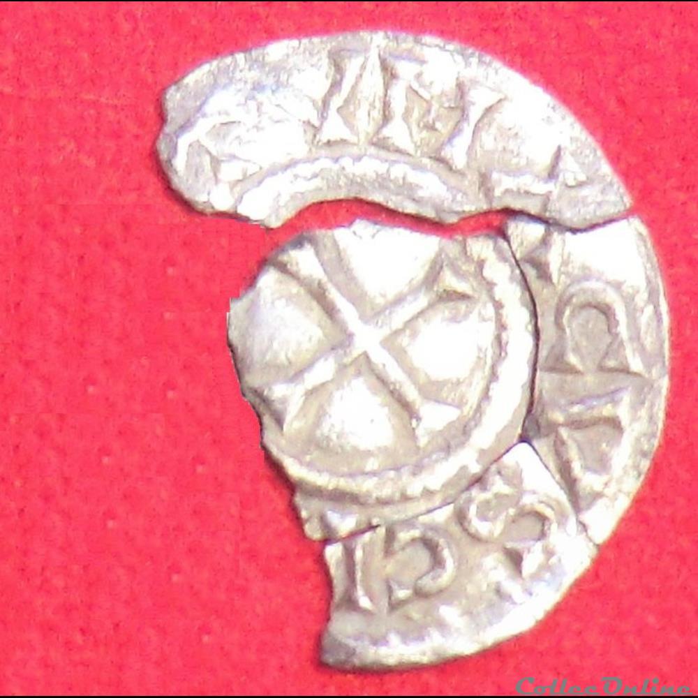 Denier de Charles II le Chauve - Rouen monnaies europe medievale france carolingiennes denier de charles ii le chauve rouen