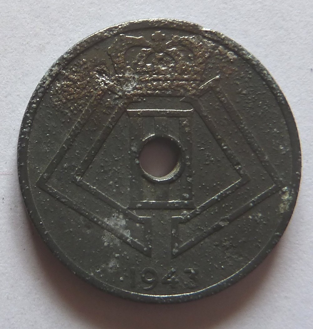monnaies monde belgique 25 centimes 1943