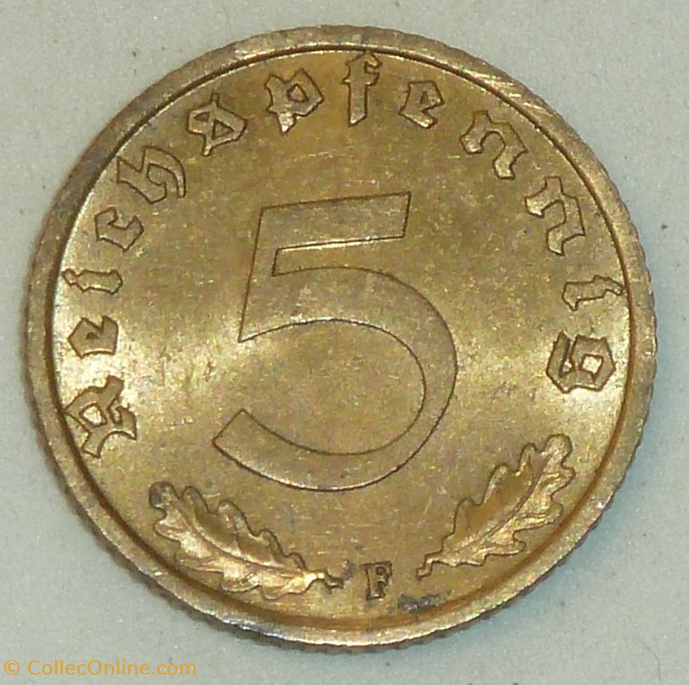 5 Pfennig - 1939 F monnaies monde allemagne 5 pfennig 1939 f