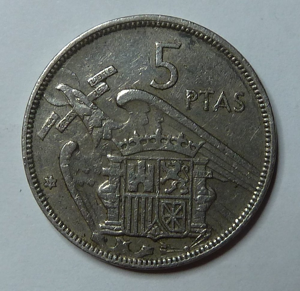 5 Pesetas - 1967 monnaies monde espagne 5 pesetas 1967