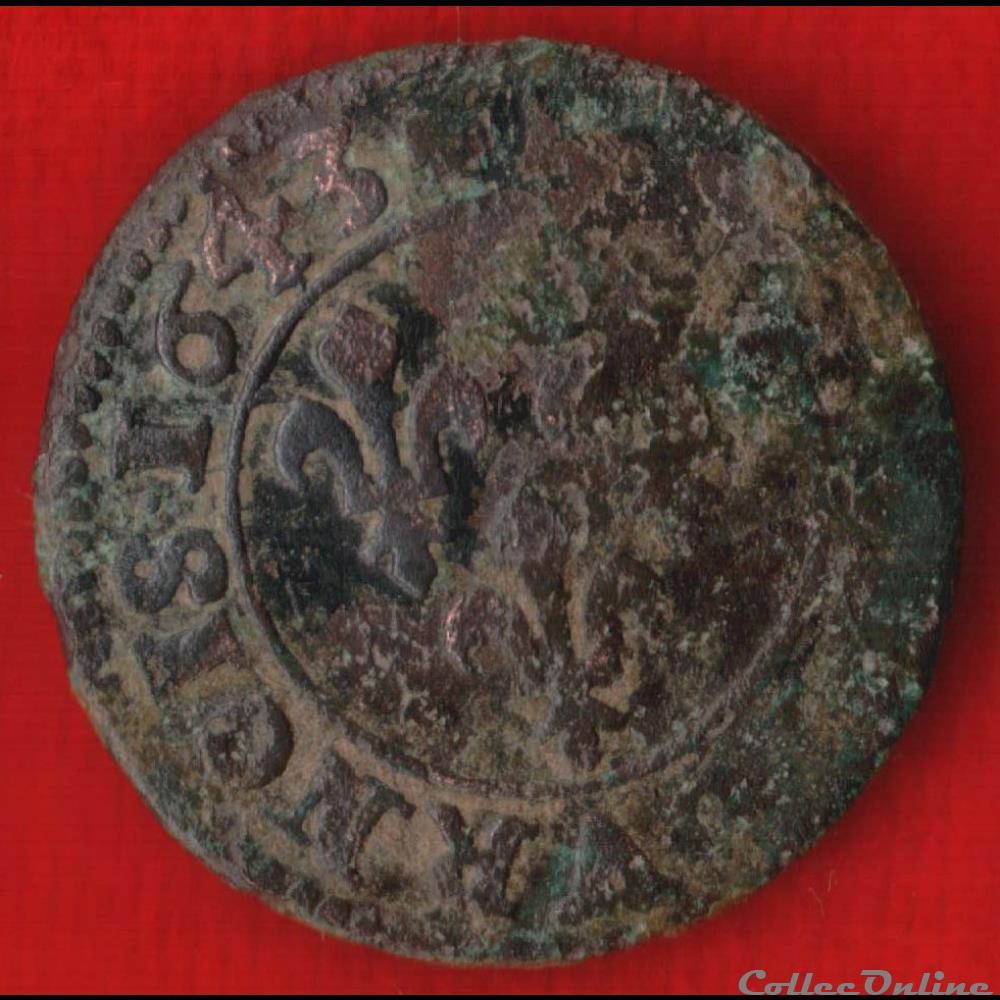 monnaies europe medievale a france royales double tournois 1643