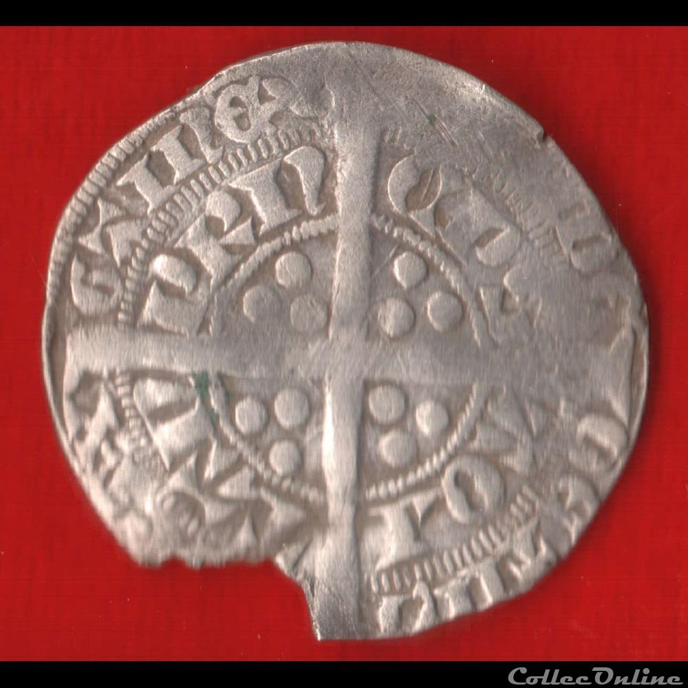 Duché d'Aquitaine - 1362-1364 - Demi-gros monnaies europe medievale france feodales duche aquitaine 1362 1364 demi gros