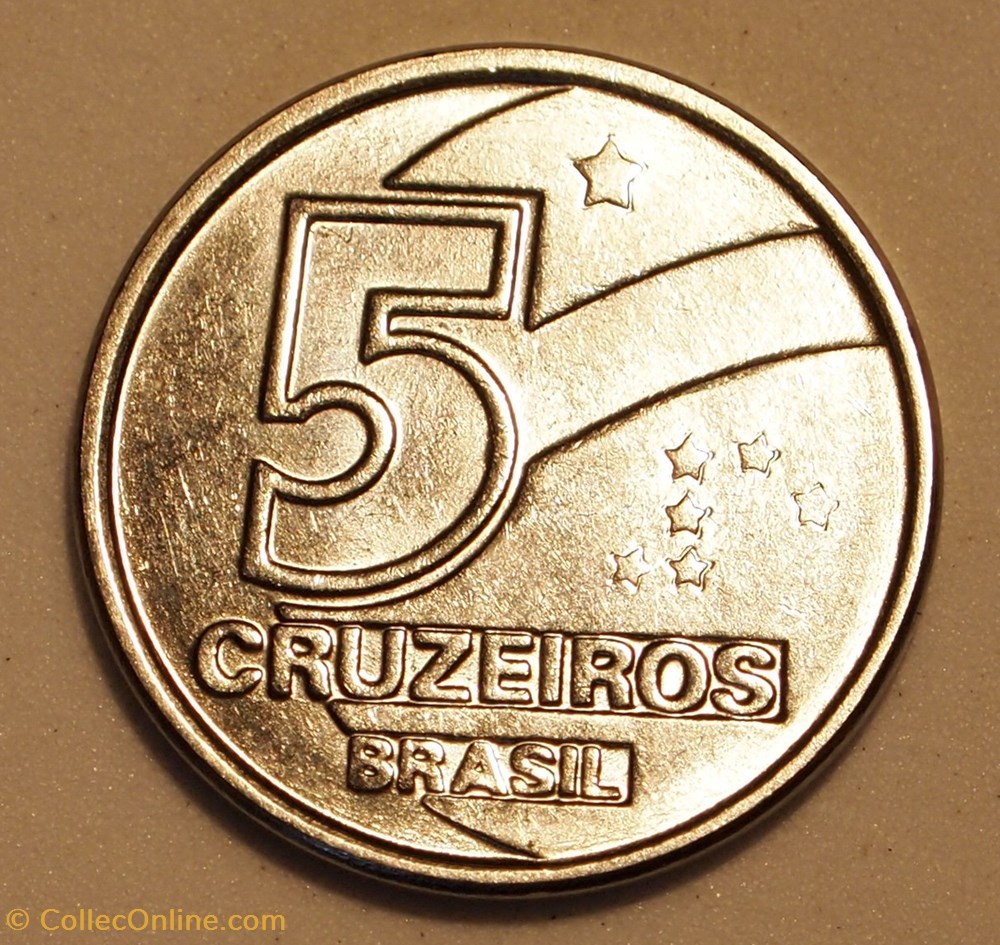 5 Cruzeiros - 1991 monnaie monde bresil 5 cruzeiros 1991