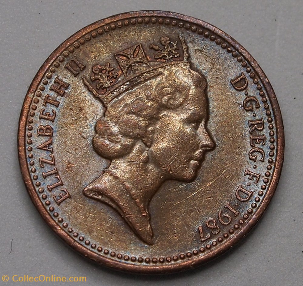 monnaies monde royaume uni 1 penny 1987