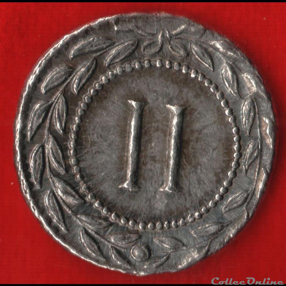 Jeton Numéro 2 monnaie mereaux france jeton numero 2