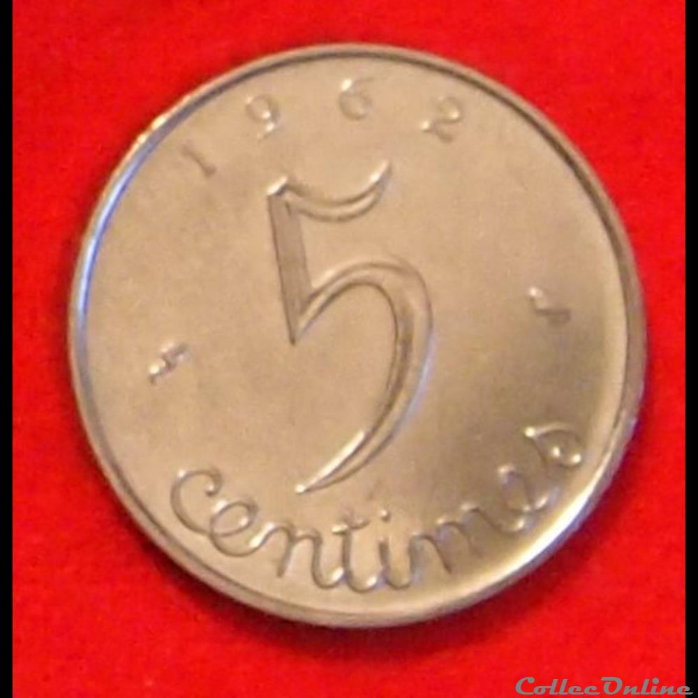 5 Centimes - Epi - 1962 monnaies monde france 5 centimes epi 1962