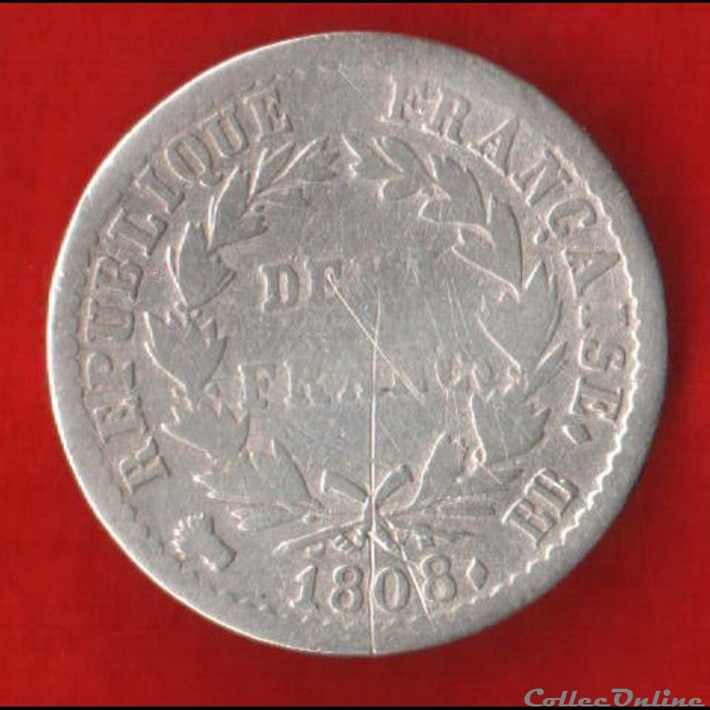 Demi-franc - 1808 - Strasbourg monnaies monde france demi franc 1808 strasbourg