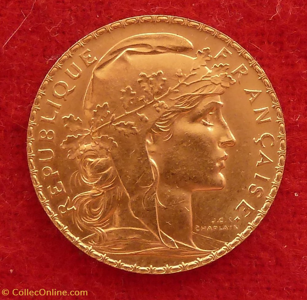 Chaplain - 20 Francs Or - 1907 monnaies monde france chaplain 20 francs or 1907