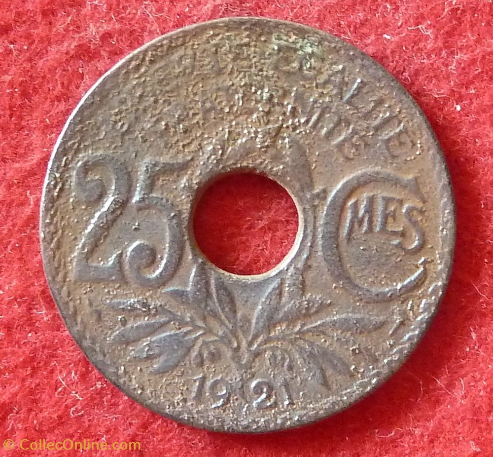 Lindauer - 25 Centimes - 1921 monnaies monde france lindauer 25 centimes 1921