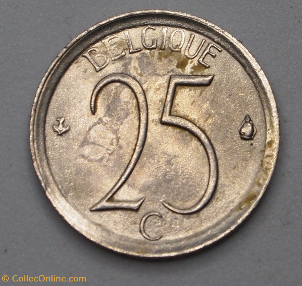 monnaies monde belgique 25 centimes 1973