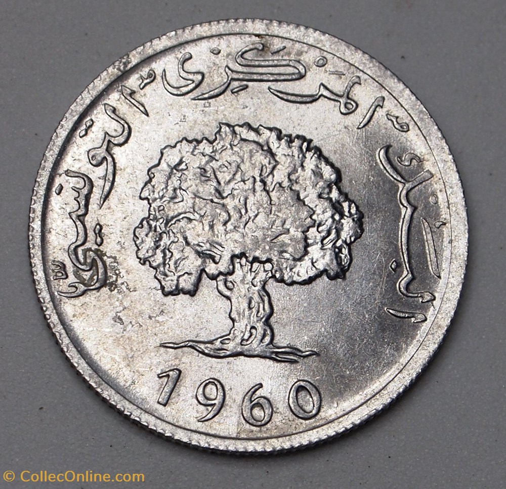 monnaies monde tunisie 5 milliemes 1960