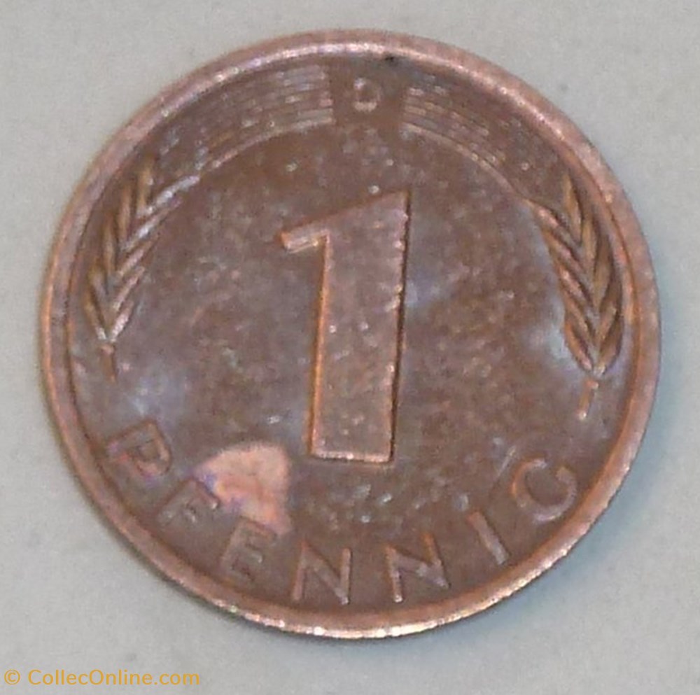 1 Pfennig - 1982 D monnaies monde allemagne 1 pfennig 1982 d