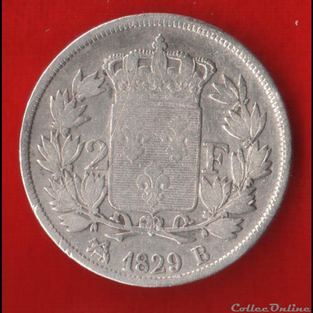 monnaies monde france 2 francs 1829 rouen