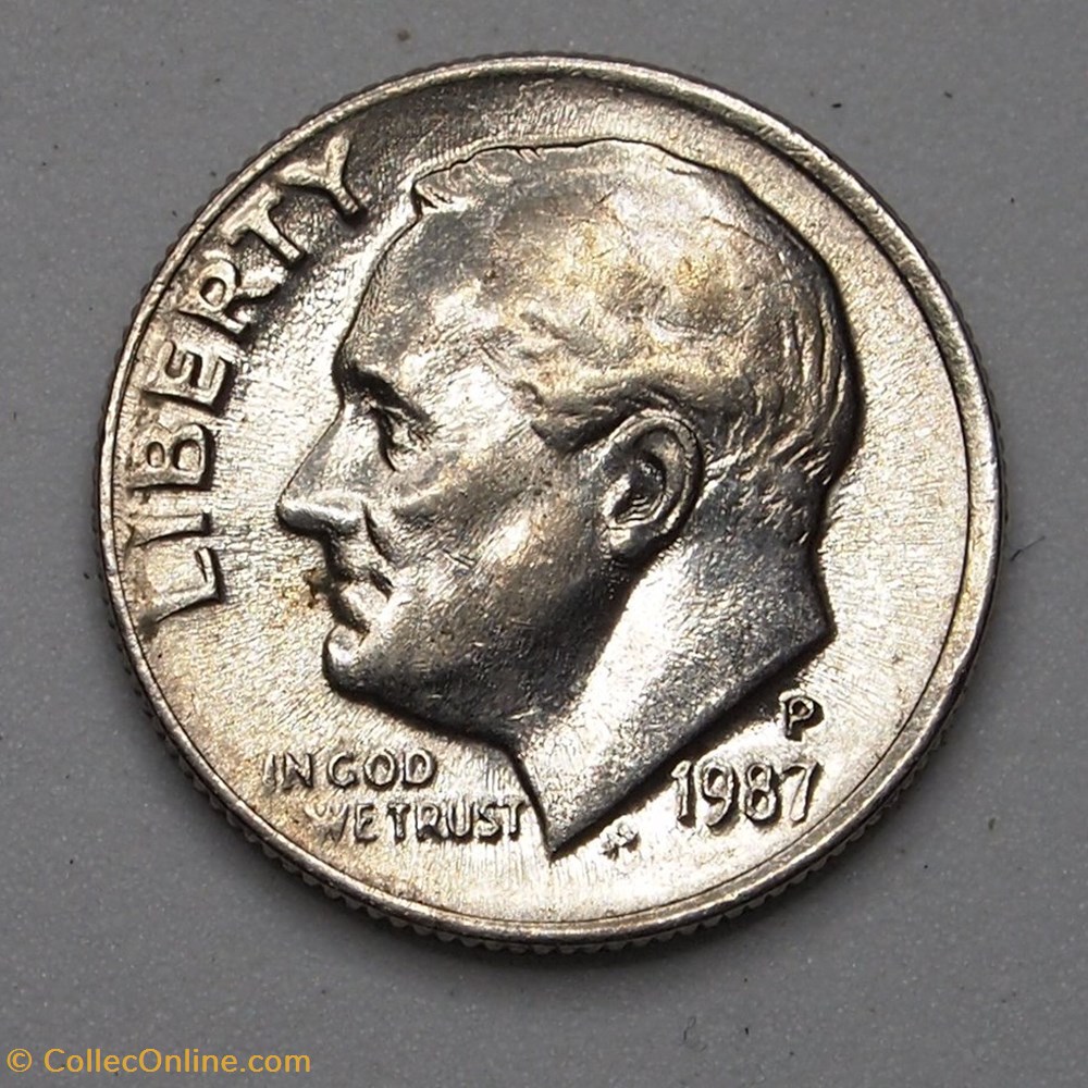 1 dime ( 10 cents ) - 1987 P monnaies monde etats unis 1 dime 10 cents 1987 p