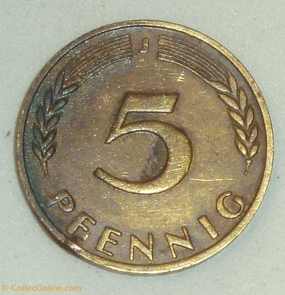 5 Pfennig - 1971 J monnaies monde allemagne 5 pfennig 1971 j