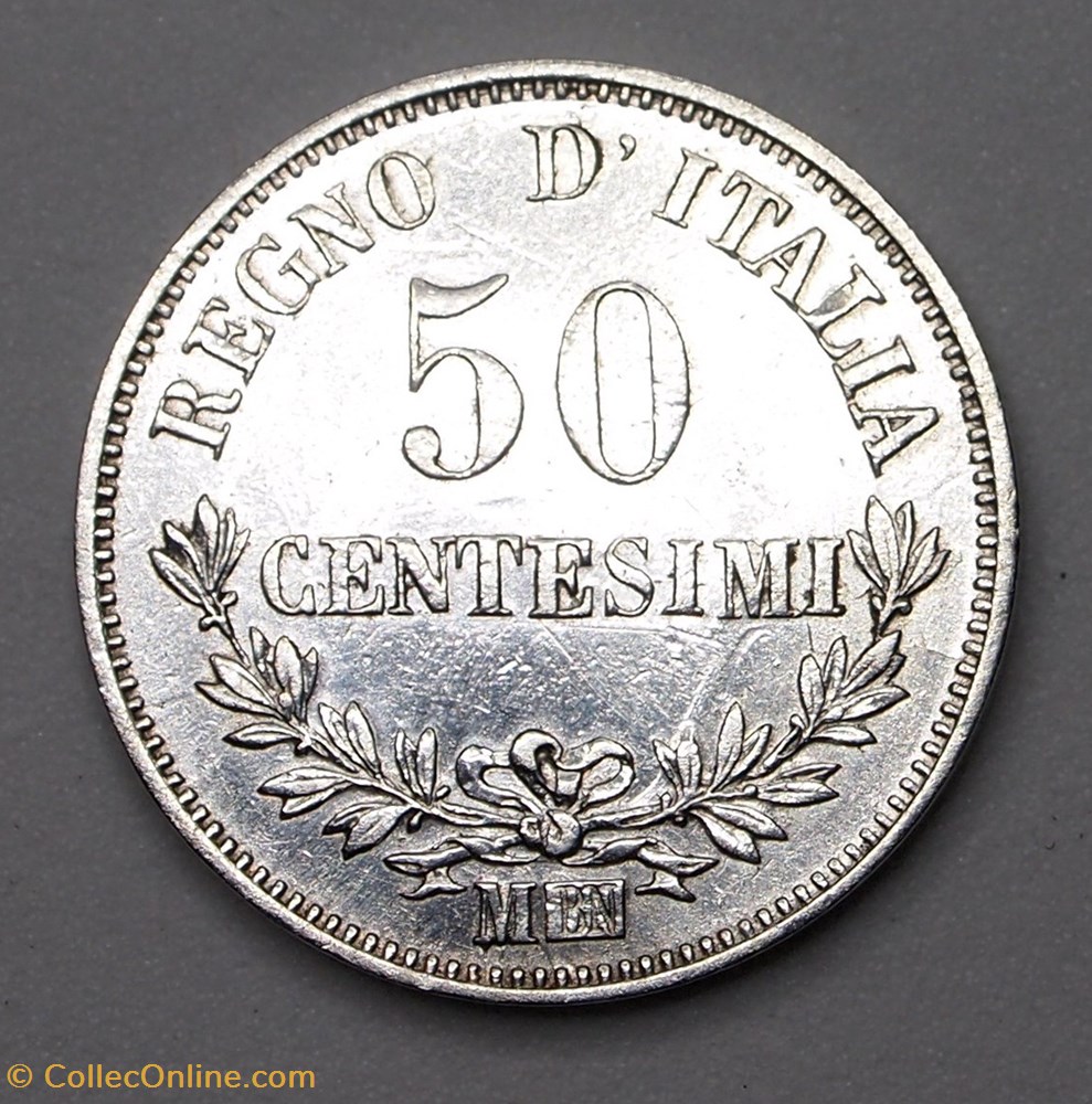 50 Centesimi - 1866 M BN monnaie monde italie 50 centesimi 1866 m bn
