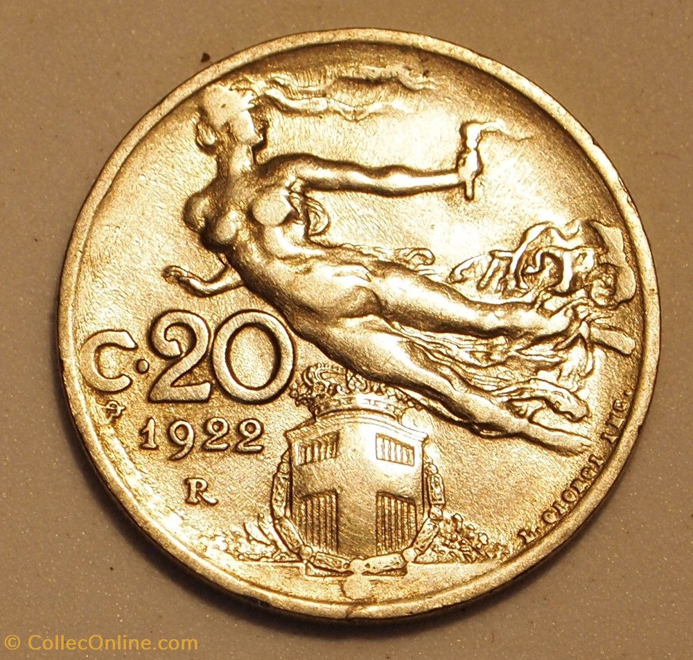 20 Centesimi - 1922 R monnaies monde italie 20 centesimi 1922 r