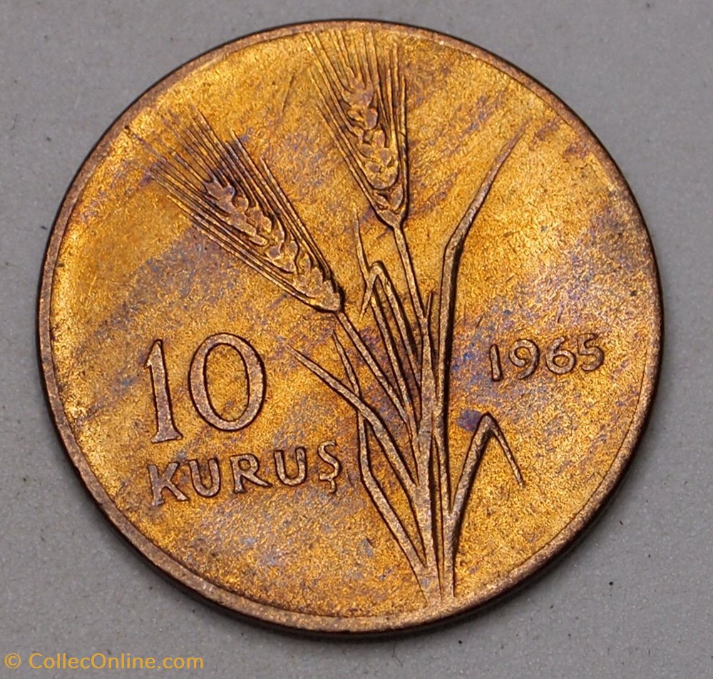 10 Kurus - 1965 monnaies monde turquie 10 kurus 1965