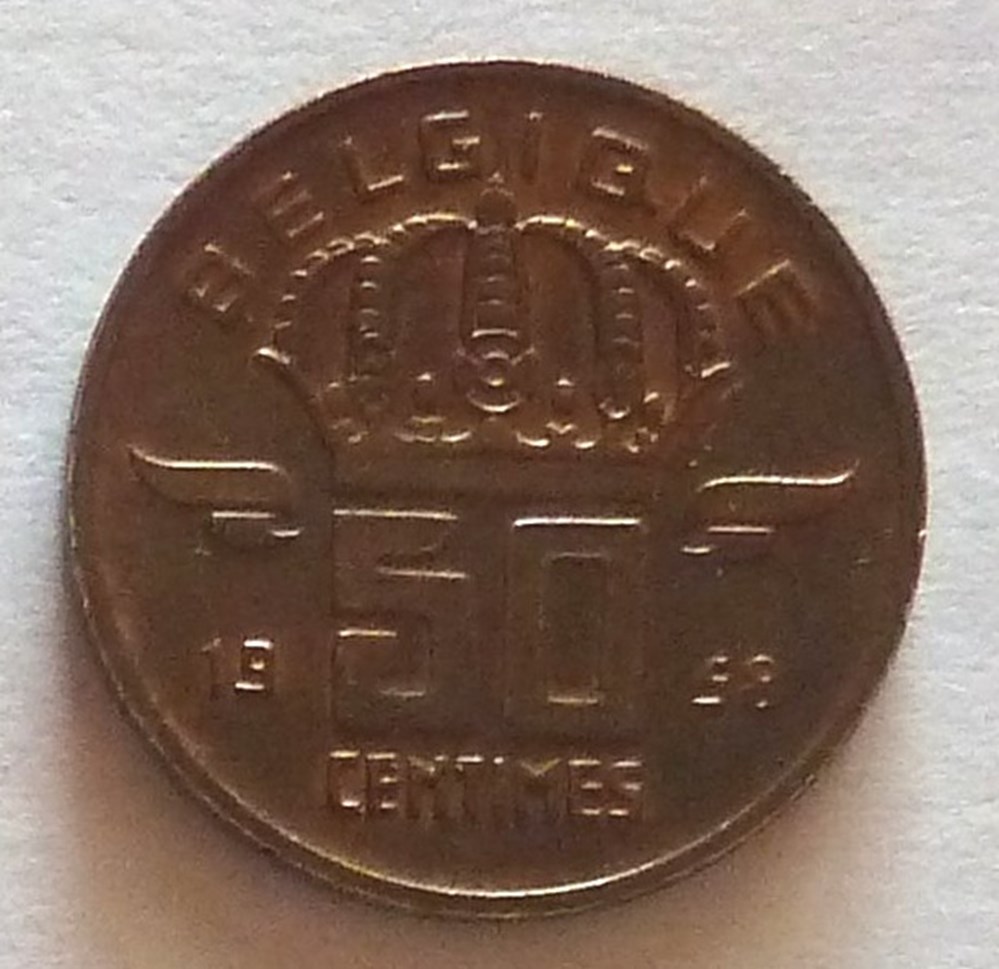 monnaies monde belgique 50 centimes 1958