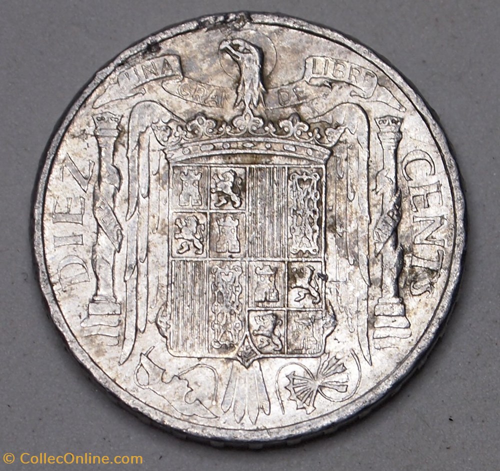 10 Cents - 1953 monnaies monde espagne 10 cents 1953