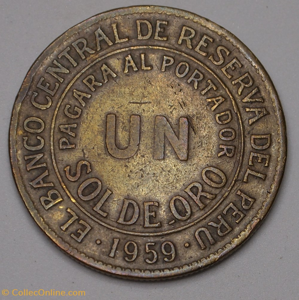 1 Sole de oro - 1959 monnaies monde perou 1 sole de oro 1959