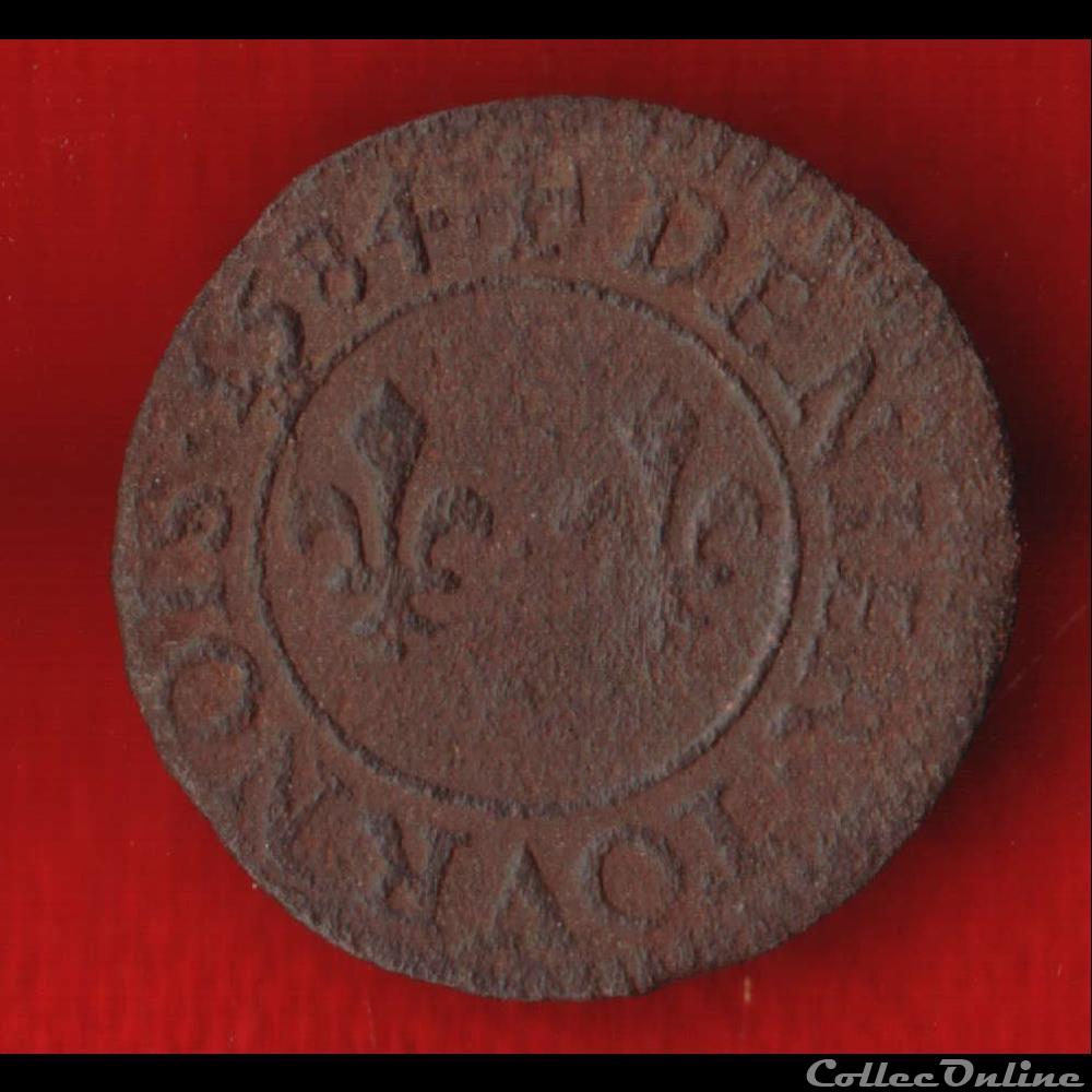 monnaies europe medievale france royales denier tournois 1584 paris