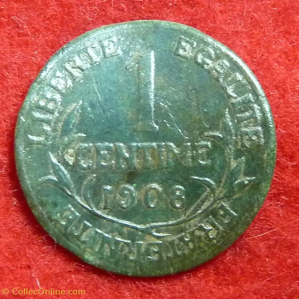 Dupuis - 1 Centime - 1908 monnaies monde france dupuis 1 centime 1908