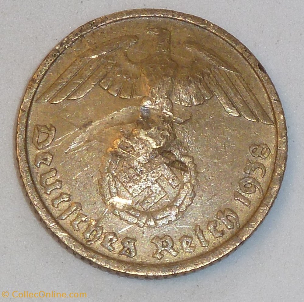 10 Pfennig - 1938 D monnaies monde allemagne 10 pfennig 1938 d
