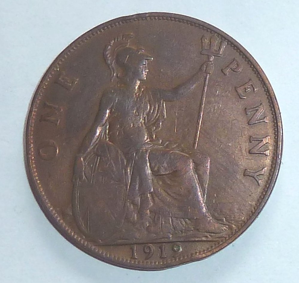 monnaies monde royaume uni 1 penny 1919