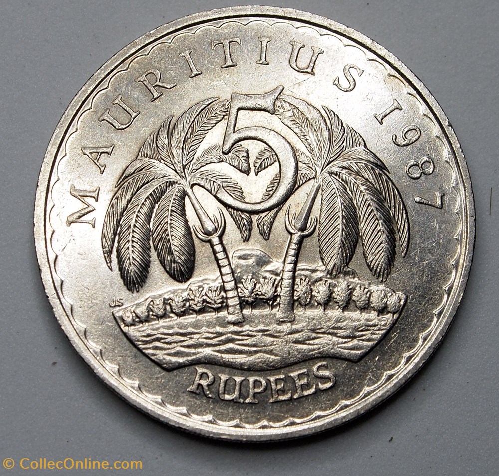 5 Roupies - 1987 monnaie monde maurice 5 roupies 1987