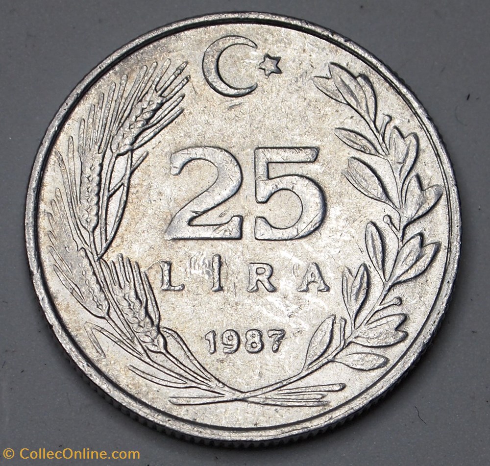 25 Lira - 1987 monnaies monde turquie 25 lira 1987