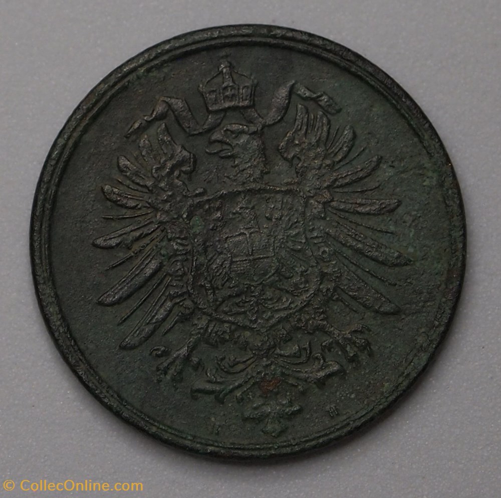 monnaies monde allemagne 2 pfennig 1876 h