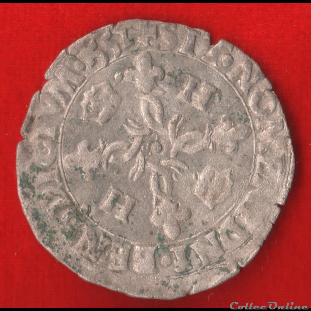 monnaies europe medievale france royales douzain aux croissants 1551 rouen