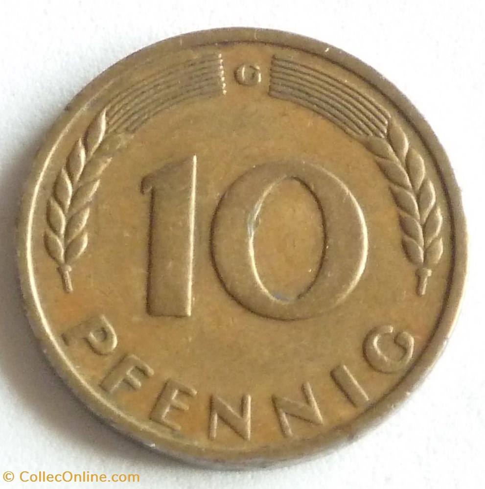 10 Pfennig - 1949 G monnaies monde allemagne 10 pfennig 1949 g