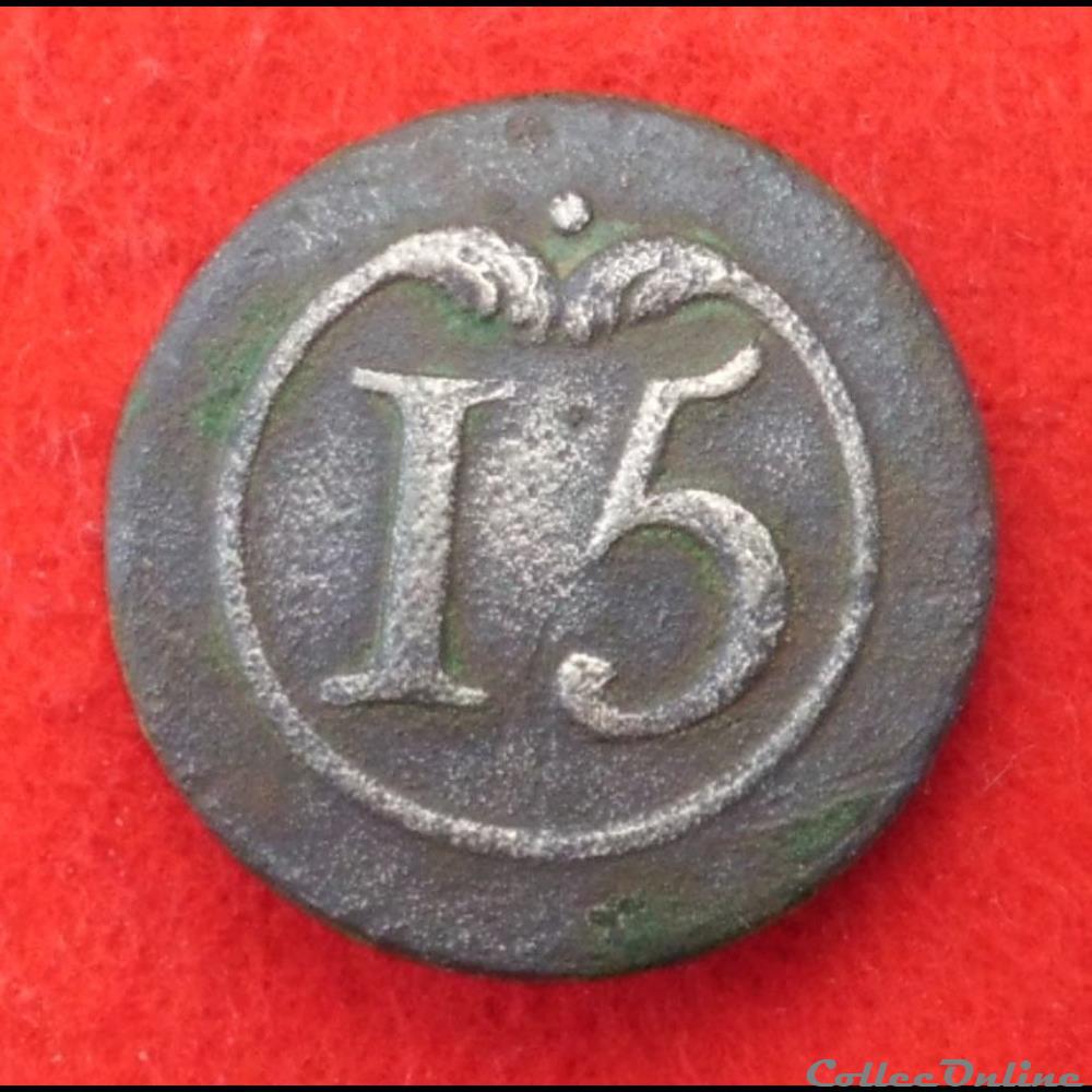 vetements et accessoires boutons militaires 15 eme infanterie de ligne 1762 1792