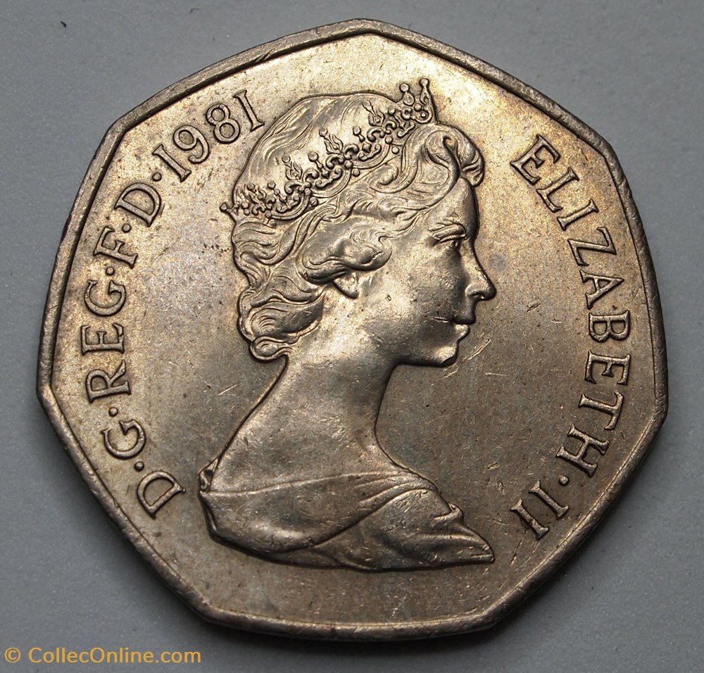 monnaies monde royaume uni 50 pence 1981