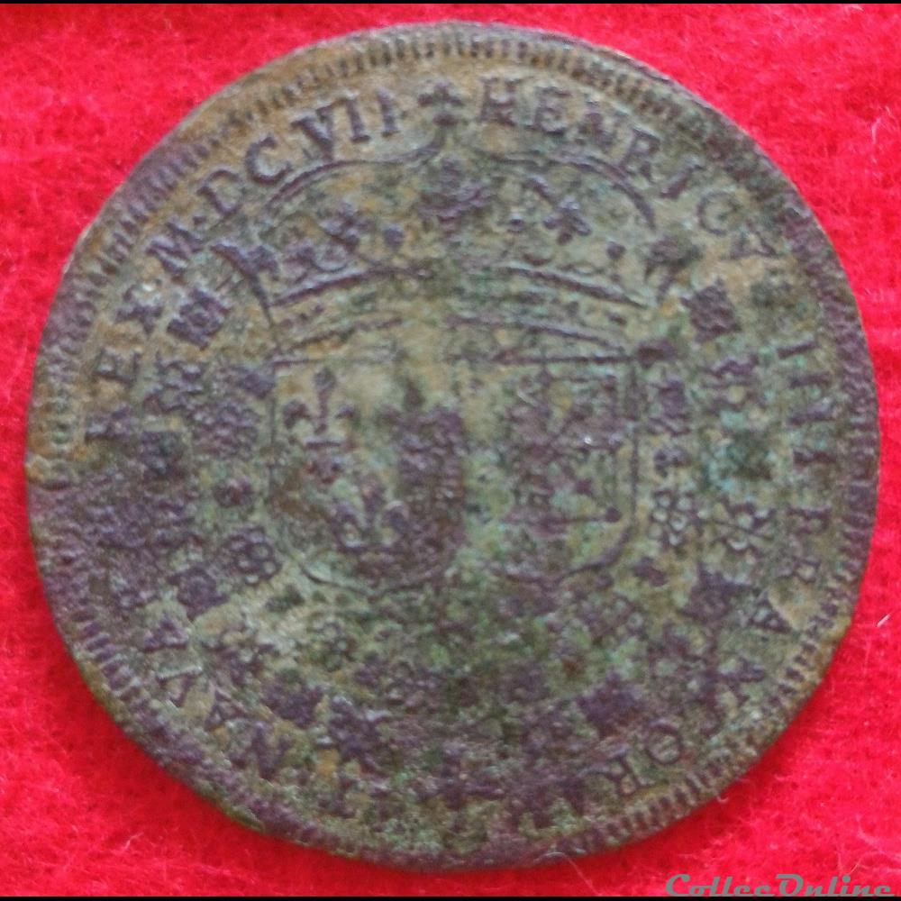 Jeton de compte de Henri IV - 1607 monnaie mereaux france jeton de compte de henri iv 1607