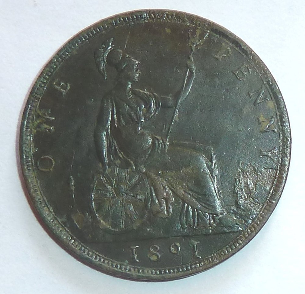 1 Penny - 1891 monnaies monde royaume uni 1 penny 1891