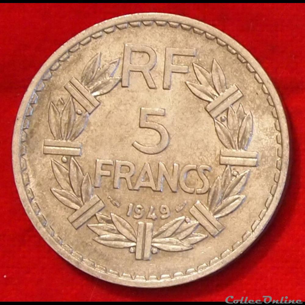 Lavrillier - 5 Francs - 1949 monnaies monde france lavrillier 5 francs 1949