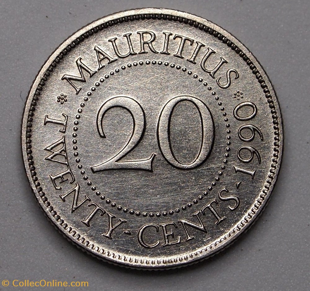 20 Cents - 1990 monnaie monde maurice 20 cents 1990