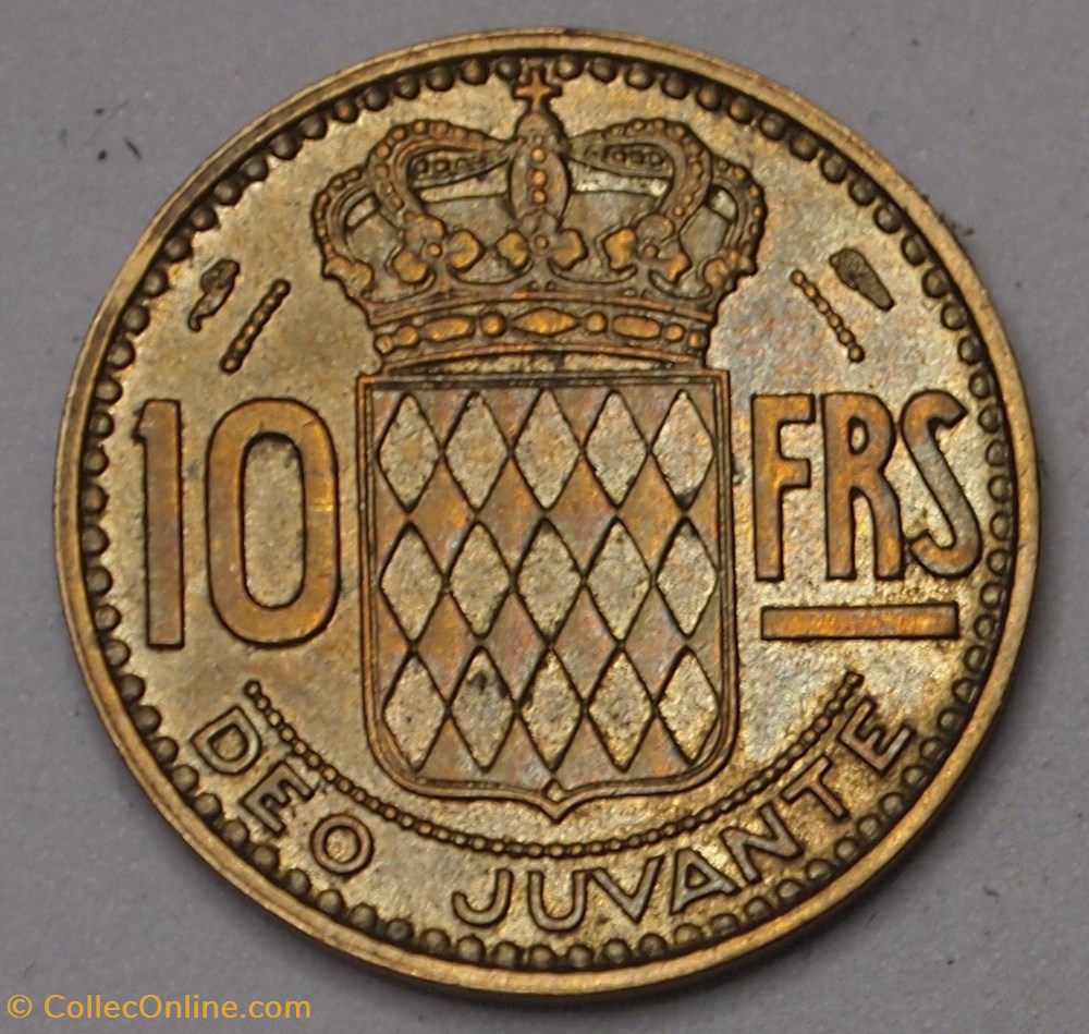 monnaies monde monaco 10 francs 1951