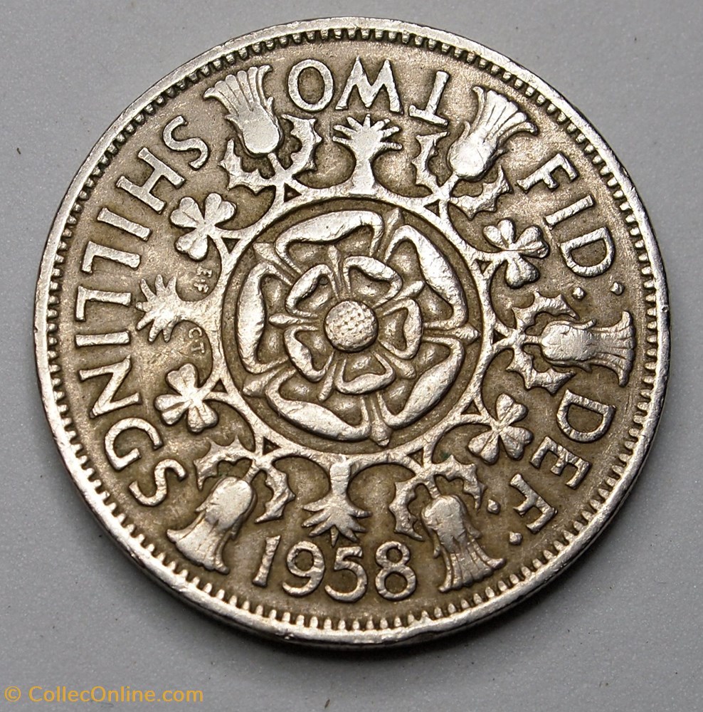 2 Shillings - 1958 monnaies monde royaume uni 2 shillings 1958